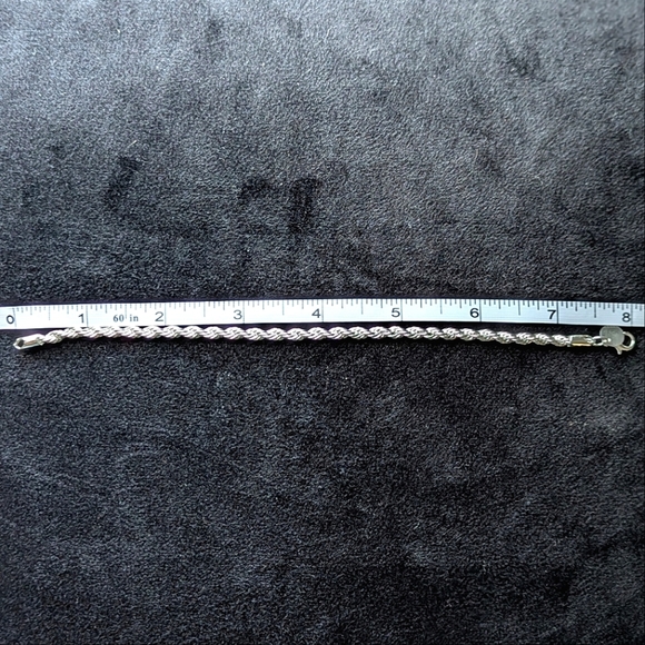Sterling Silver 925 Rope Bracelet Quiet Luxury Minimalist Classy - Picture 5 of 5